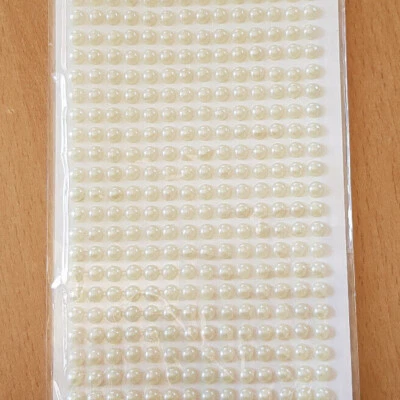 Halbperlen selbstklebend 504 Stück rund 6 mm weiß perlmutt Basteln Deko Hochzeit - Bild 1 von 3