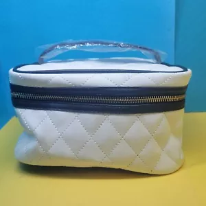 ULTA BEAUTY Kosmetik Reißverschluss Zughülle Schminktasche weiß schwarz - brandneu mit Etikett - Bild 1 von 4