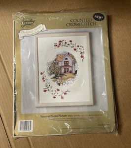 Candamar Designs Counted Cross stitch Kit Summer Scene Picture Opened - Picture 1 of 7