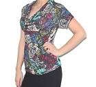 LANVIN Multicolor Soft  Short Sleeve Floral Print Draped T-Shirt Size M