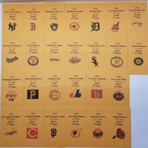 1978 Strat-O-Matic Baseball Printed Storage Envelopes with Stats and Team Logo - Picture 1 of 6