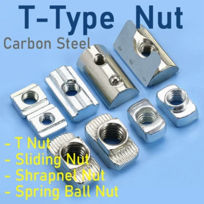 M3 M4 ~ M10 T Mutter Halbrund Gleitstein/Schrapnell/Stahlkugel Hammerkopf Block - Bild 1 von 4