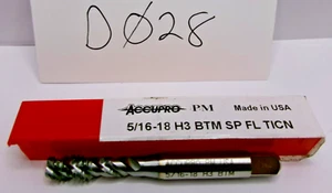 NEW Accupro 5/16-18 H3 Thread Limit Modified Bottom 3 SPF Vanadium HSS TiCN Coat - Picture 1 of 1