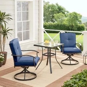 Mainstays Belden Park 3-Piece High Bistro Table Set, Blue - Easily Assembled - Picture 1 of 2