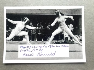 HEIDI SCHMID Olympiasiegerin 1960 Fechten signed Foto 10x15 Autogramm - Picture 1 of 1