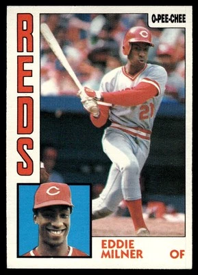 1984 O-Pee-Chee Eddie Milner Cincinnati Reds #34 - Image 1 of 2