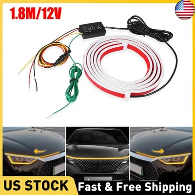 For Dodge RAM 1500 2500 3500 71"LED Scan Start Up Hood Light Strip Turn Signal - Image 1 of 4