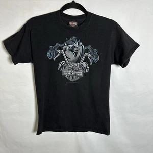 Harley Davidson Looney Tunes Size Youth Large T Shirt Two Sided Graphic Taz - Picture 1 of 10