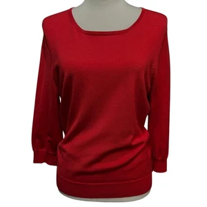 Banana Republic Rundhalsausschnitt Seidenmischung Langarm Urlaub Pullover rot Damen M  - Bild 1 von 13