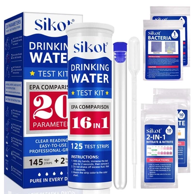 20-In-1 Water Testing Kit (145 Strips) - Comprehensive Drinking, Tap, Well, Pool - Image 1 of 4