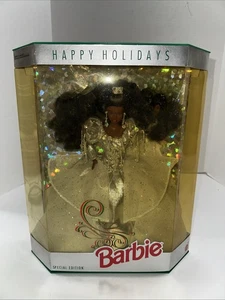 Barbie Special Edition~Black~ 1992 Happy Holidays Collectible Doll&Keepsakes-NIB - Picture 1 of 12