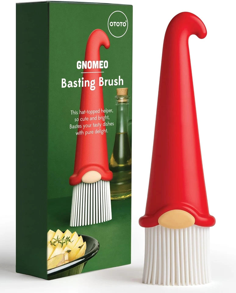 OTOTO Gnomeo Pastry Brush - Silicone Basting Brush for Cooking Spread Oil Butte