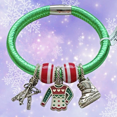 BRIGHTON GREEN WOODSTOCK Dije Pulsera Bota de Esquí Suéter Dijes y Cuentas Nuevo con Etiquetas Foto 1 de 3