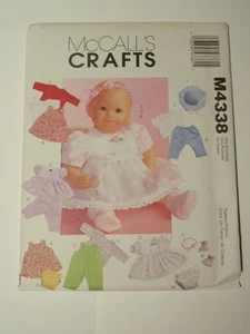 McCalls Crafts M4338 Baby Doll Clothes Pattern UNCUT - Picture 1 of 3