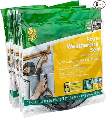 Sello de espuma autoadhesiva de pato 6 piezas huecos extra grandes 3/4" W 1/2 de espesor Foto 1 de 4