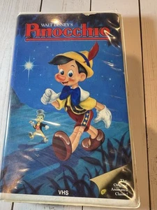 Pinocchio VHS (1985)-Original Black Clamshell-Vintage Walt Disney Home Video - Picture 1 of 12