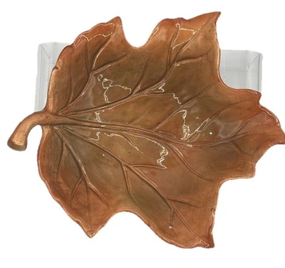 Russ Berrie co Plato/tazón profundo hoja pintado a mano decoración del hogar decoración de otoño Foto 1 de 2