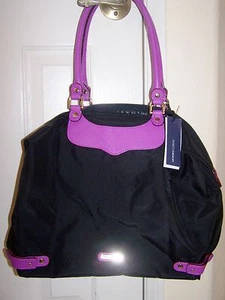 Rebecca Minkoff NEW Womens Black/Purple Travel Purse Nylon Tote MSRP$165 - Picture 1 of 3