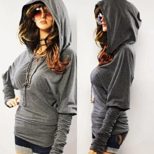 Women's Hooded Long Sleeve Tops Ladies Casual Hoodie Jumper Pullover Sweatshirt - Picture 1 of 11