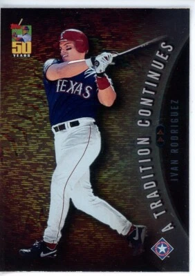 2000 Topps A Tradition Continues Insert #TRC11 IVAN RODRIGUEZ Rangers HOF - Image 1 of 2