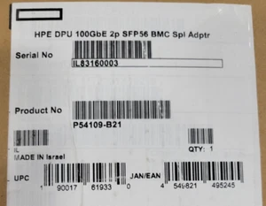 P54109-B21 HPE DPU 100GbE 2p SFP56 BMC Spl Adptr - P54109-B21 - Picture 1 of 2