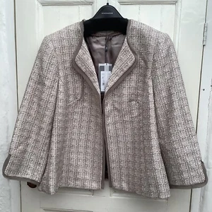 BNWT WINDSMOOR Occasion Wedding Formal Taupe Shimmer Jacket Blazer UK20 £190 - Picture 1 of 12