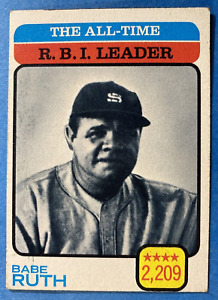 1973 Topps #474 Babe Ruth EX NO creases! All time RBI leader! New York Yankees!