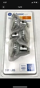 3 Bulb Pack - GE Basic LED 50w Indoor Floodlight GU10 120v Dimmable -1 Cracked - Picture 1 of 4