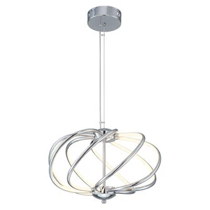 C Cattleya 8-Light 19.25inch Chrome 3000K LED Chandelier Pendant Light - Picture 1 of 8