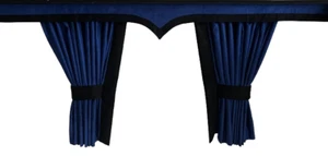 LKW Gardinen Scheibengardinen Blau - Schwarz für Scania R S G P (ab 2017-) Neu - Bild 1 von 4