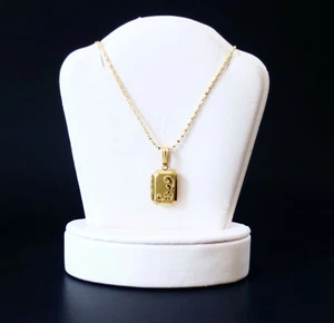 First Communion Gift/ Locket 17 inch Chain Genuine 1/20 14k GF Baptism Gift - Picture 1 of 8