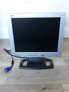 AOC LM720A 17" LCD Monitor Screen Silver TV & Stand - Picture 1 of 8