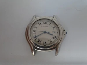 Cartier Cougar 987904 Acero Cuarzo 33mm Falta la Parte Trasera Para Piezas o Proyecto - Imagen 1 de 7