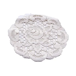 Vintage Doily Coaster Tablecloth with Rose Motif | Round - Picture 1 of 9