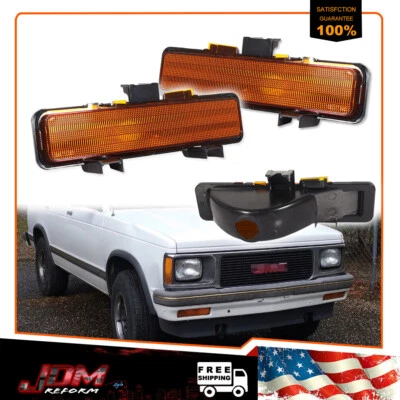 Luces de señalización de estacionamiento para parachoques delantero ámbar para 83-93 Chevry S-10 / 82-90 GMC S-15 Foto 1 de 4