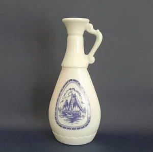 1963 Jim Beam Delft Decanter Bottle, Vintage Blue Sailing Ships & White Windmill - Picture 1 of 7