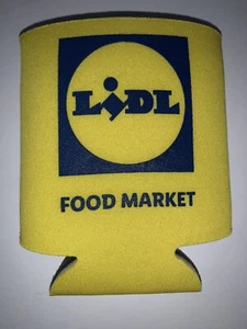 LIDL Food Market Bierdose Flasche Koozie blau Lidl Logo in gelbem Hintergrund - Bild 1 von 4
