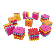 10pcs Hole 2mm Plastic Plating Detachable Cube Beads Jewelry DIY Making Beads