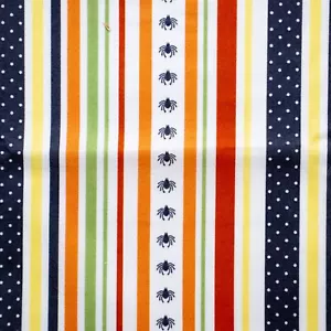 Moda Haunted Mansion Sanae Fat Quarter Spiders Stripes Quilting Fabric Halloween - Picture 1 of 3