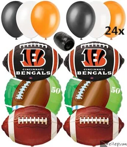 Globos Cincinnati Bengals Football Party Ultimate 32 piezas, naranja negro blanco - Imagen 1 de 5