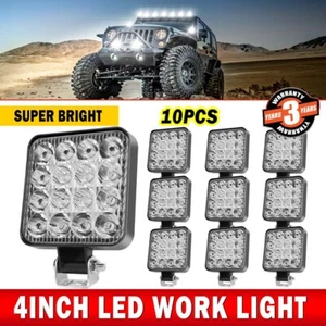10PCS LED Work Light Spot Flood 12V Square Pods OffRoad Tractor ATV UTV Fog Lamp - Picture 1 of 9