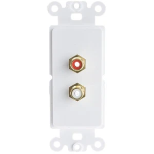 White Decora Wall Plate Insert RCA Stereo, Red/White 301-2002 - Picture 1 of 2