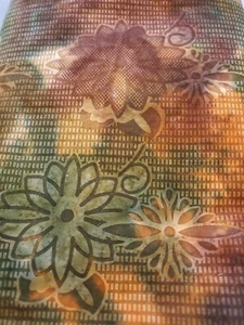Imported African Cotton Batik Fall Tone Floral - Picture 1 of 3