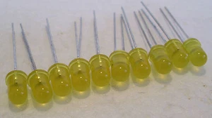 2K560 10 x 5mm 12 volts Yellow LED's - Light Emitting Diodes - Picture 1 of 2