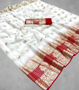 Designer Viscose Georgette 2D Saree with Fancy Blouse,IndianTraditional Saree - Picture 1 of 16