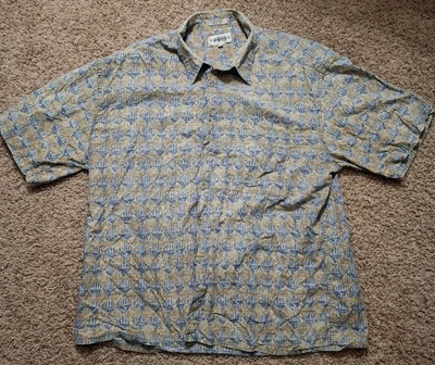 Campia Moda Shirt Men XXL Hawaiian Abstract Travel Shirt Cotton Short Sleeve - Image 1 of 4