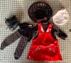 Pleasant Company American Girl Today Red VINYL JUMPER MEET OUTFIT - AMAZING - Picture 1 of 8