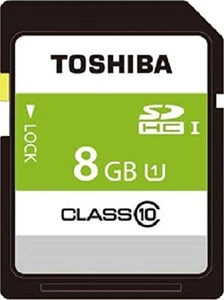 TOSHIBA SDHC card 8GB SDAR40N08G Class10 UHS-I maximum transfer rate 40MB/s F/S - Picture 1 of 3