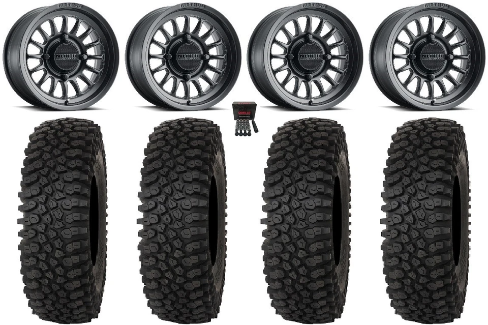 Method 411 14" Wheels Black 27" Roctane ST Tires Polaris Ranger XP 9/1K - Image 1 of 4