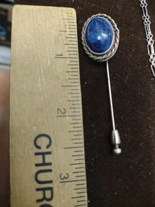 Vintage LAPISLAZULI STERLINGSILBER Stecknadel - Bild 1 von 4